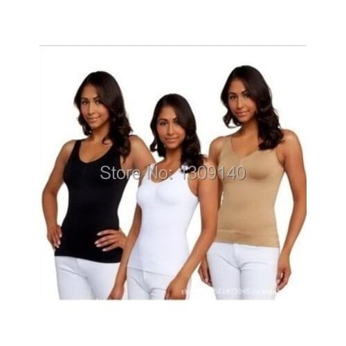 Cami Shaper Tank Top seamless Slimming Camisole Spandex Plus Size Bra Women Body Shaper Removable pads Underwear Slimming Vest