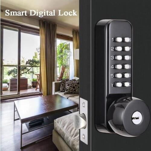 Home digital door lock Mechanical lock Code lock keypad garden office gate garage Iron wooden door unlock with key/Password/Code