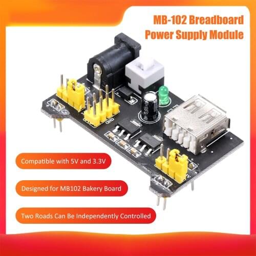 MB-102 Breadboard Power Supply Module 3.3V/5V For Solderless Bread Board DIY Voltage Regulator