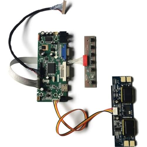 Monitor controller board DIY kit VGA DVI matrix 4CCFL 1024*768 M.NT68676 20 Pin LVDS Fit TM150XG/HT15X13/HT15X15