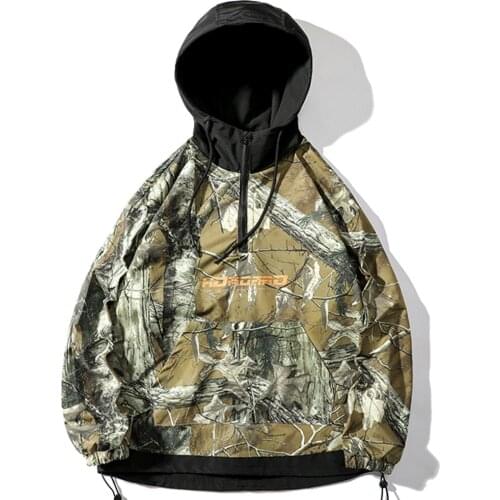 2021 New Arrival Men Patchwork Pullovers Jacket Boy Fashion Full Printing Hooded Coat Hip Hop Streetwear Coats