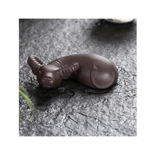 New Arrival Promotion Yixing Purple Clay Pure Diy Cow Chinese Tea Pets Little Monk Cartoon Maitreya Tea Ornaments T337