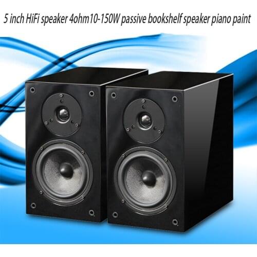 5 Inch HiFi Speaker 4ohm10-150W Passive Bookshelf Speaker Piano Paint Professional Monitor Amplifier Adapter Speaker