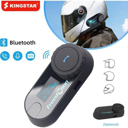 KINGSTAR Motorcycle Intercom Helmet Headset Bluetooth Hands-Free for Moto Wireless Headphones with Microphone Communicator