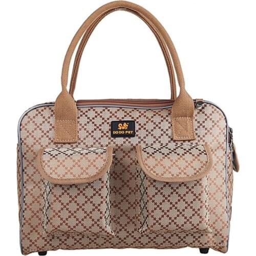 Luxury Designer Dog Carrier Bag Plaid Car Travel Pet Carrier Breathable Carry Totes Small Dog Cat Puppy Bag Handbag Dog Supplies