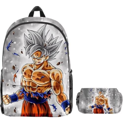 Goku Backpack Set Vegeta Teenagers Boys Girls Toddler Japanese Anime Kid School Book Bags Men Women Rock Mochila Bolsa
