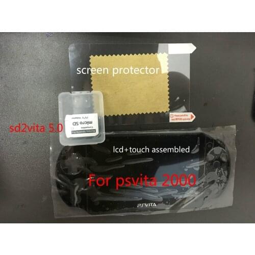 With free screen protector and sd2vita 5.0 for original 100% new for psvita for ps vita 2000 lcd display screen assembled