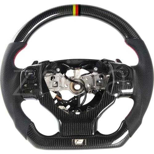 Carbon Fiber LED steering wheel replacement with Perforated Leather For Lexus is250 is300 ES CT Crown Toyota customized