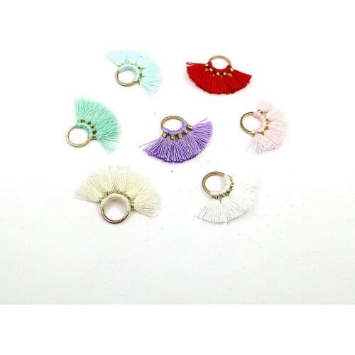2pcs/lotCotton tassel Charms Connectors for Earring Pendant Earring Accessories diy Handmade jewelry making