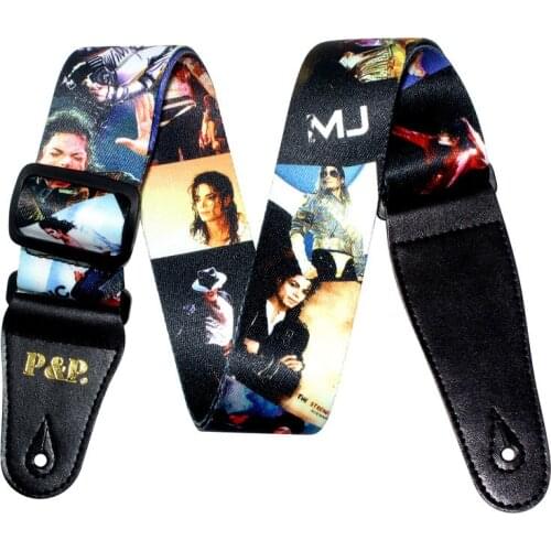 Rocking MJ Michael Jackson Guitar Strap Electric Guitar Acoustic Guitar Folk Guitar Bass Strap