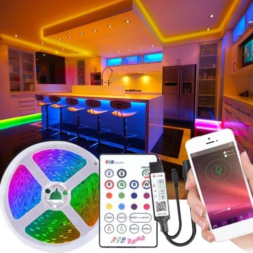 Light Led Bedroom DC 12V Bluetooth Led Ribbon 5050 RGB Strip LED Light Remote Control Flexible Ribbon Stripe Christmas lights