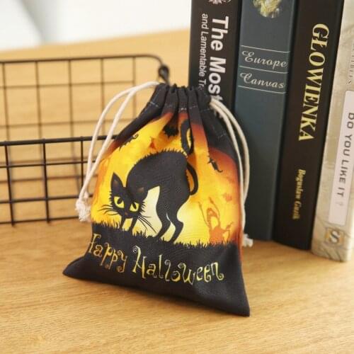 Halloween Party Decoration 2021 NEW Candy Gift Cookie Die Bat Witch Ghost Pumpkin Black Cat Skull Happy Halloween Bags