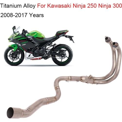 Motorcycle Escape Exhaust Modified Titanium Alloy Front Link Pipe Slip On For Kawasaki Ninja 250 Ninja 300 Z250 Z300 2008-2017