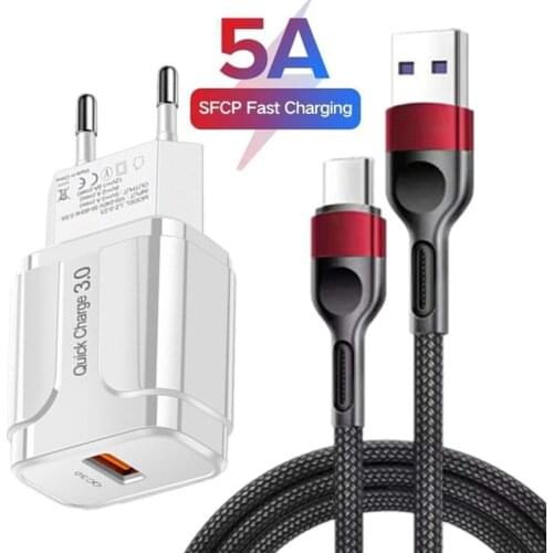 For Samsung A50 A90 A51 A41 A31 A21 A11 A01 A70 M30s M21 Fast Charger Type-C USB Charging Cable USB Type-C Wall Charger Adapter