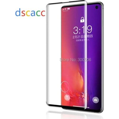 3D Curve Tempered Glass Screen Protector for Samsung Galaxy S10e S10 Plus S10 5G Support Fingerprint Unlock Case Friendly 100pcs