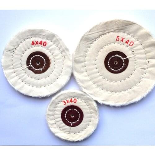 Dental Lab,White Cloth Round, Flannel Wheel,40 Layers Polishing, 5 , 4 , 3 inches, 3 pcs / lot