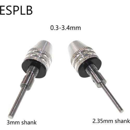 0.3-3.4mm Keyless Drill Chuck Bit Quick Change 2.35mm/3mm Shank Adapter Converter Tool Bit