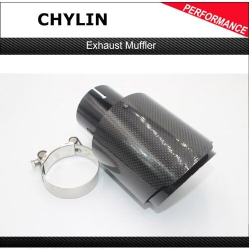 1 PCS Car-Styling For Universal Glossy Black Stainless Steel Car Back Exhaust Pipe Muffler Manifold Exhaust Tip For Ak