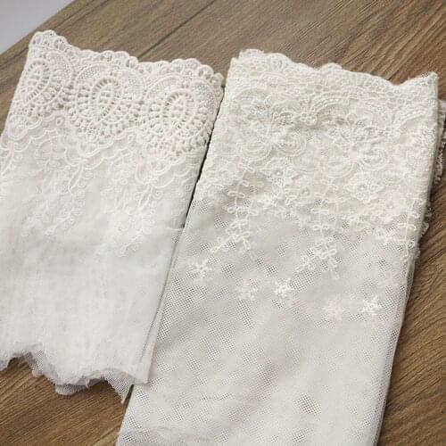1Yard/lot Width:20cm Stylish cotton embroidered mesh lace Garment lace trims trimmings DIY Sewing accessories