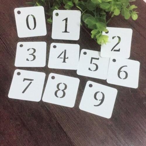 10pcs Numbers Scrapbooking tool card DIY album masking spray painted template drawing stencils laser cut KW7062212