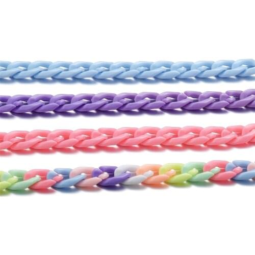 100Pcs 9 Colors Link Chain Choker Cute Acrylic Crafts Hook Clasp DIY Necklace Pendant Connectes For Jewelry Making Accessories
