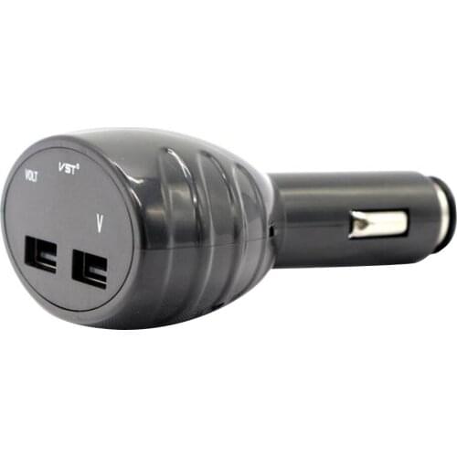 12-24V Car Cigarette Lighter Socket Dual USB Port Voltmeter for Car Truck