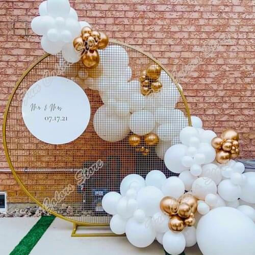 142pcs Golden Wedding Kid Birthday Party Background Baby Shower Rose White Holiday Decoration Welcome Balloon Garland Arch Kits
