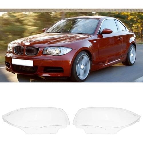 2x Clear Front Headlight Cover Headlamp Lens Shell Case For BMW E81 E82 E87 E88 1M 2003-2011 63116924668 63116924667 Car Styling