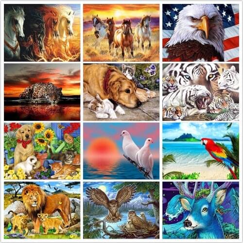 5D DIY Diamond Painting Round Diamond Animal Daquan Embroidery Cross Stitch Rhinestone Mosaic Home Decoration