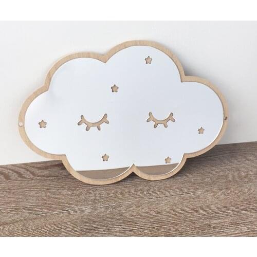 3D Acrylic Mirror Surface Clouds Stars Wall Sticker For Kids Rooms Hanging Mirror Home Decoration Shy Facial Expression Poster