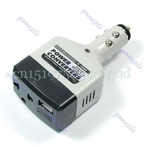 Car 12VDC To 220V AC Power Converter Adapter With USB