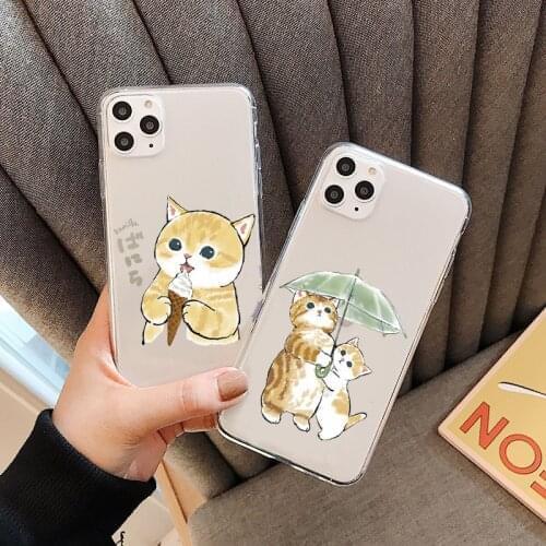 Cartoon Cat Pattern Cases For Xiaomi Mi Note 10 A2 11 8 9 SE Lite 10S CC9 CC9E 6X Poco X3 NFC F3 M3 Pro 11 Ultra TPU Clear Capas