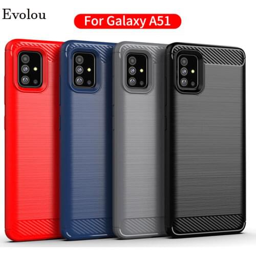 Carbon Fiber Texture Brushed Case for Samsung A51 S20 Plus Silicone Shockproof Case for Samsung A01 A41 A21 A11 A71 Phone Cover