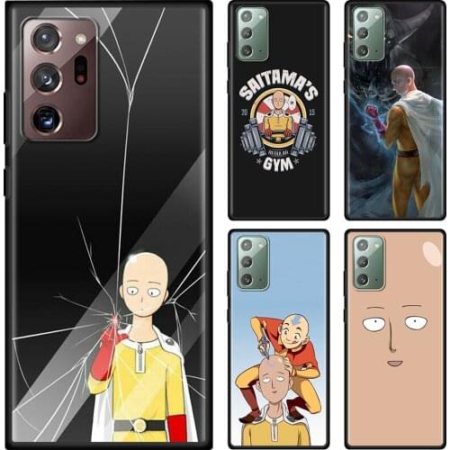 Black Phone Case For Samsung Note 20 Ultra 10 Plus Lite 9 8 Bumper Caso TPU Fundas Silicone Smartphone Bleach One Punch Man