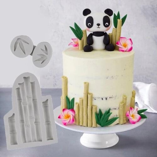 Bamboo & Leaves Mould Silicone Mold Fondant Cake Decorating Tool Gumpaste Sugarcraft Chocolate Forms Bakeware Tools