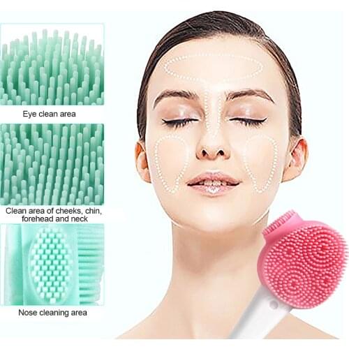 Hot Sale 1PC Portable Silicone Face Massage Brush Exfoliating Nose Clean Blackhead Removal Brush Tool