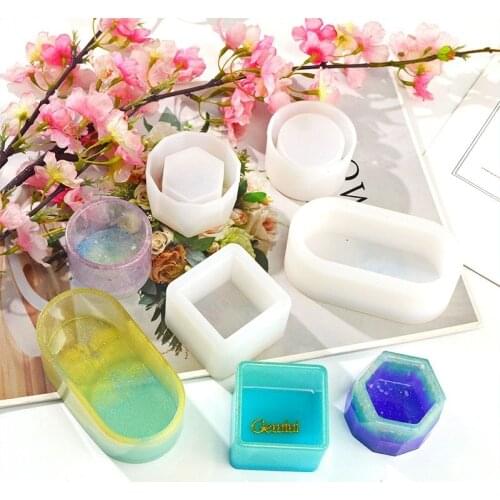 Storage Box Succulent Flower Pot Silicone Mold for Epoxy Resin UV DIY Handmade Home Decoration Crystal Craft