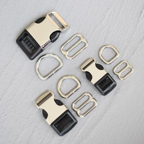 50 Sets 15/20/25mm Metal Quick Side Release Buckles for Webbing Tactical Belt Safety Strong Hooks Clips DIY Outdoor Luggage