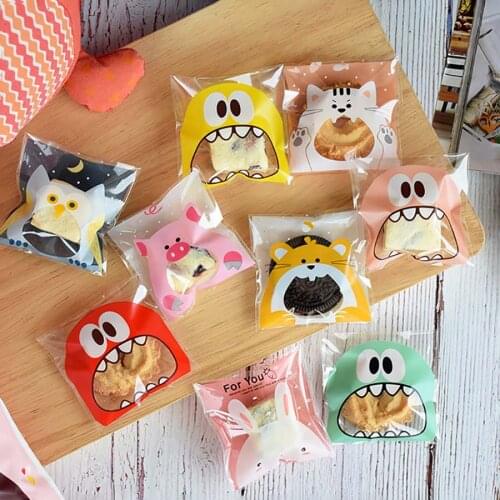 Cartoon Plastic Candy Bag Teech Mouth Monster Wedding Birthday Cookie Candy Gift Packaging Bags for Biscuits Party Favors Decor