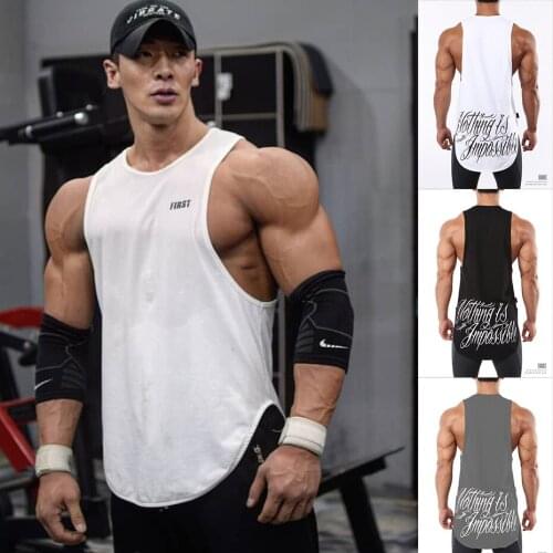 New Mens Tank Top Sleeveless Shirts Summer Fitness Clothing Men Gyms Tanks Tops Plus Size Summer Letter Print Shirts Vest