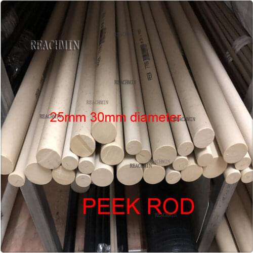 25mm 30mm 40mm diameter Victrex PEEK rod peek bar Polyetheretherketone stick 50cm length