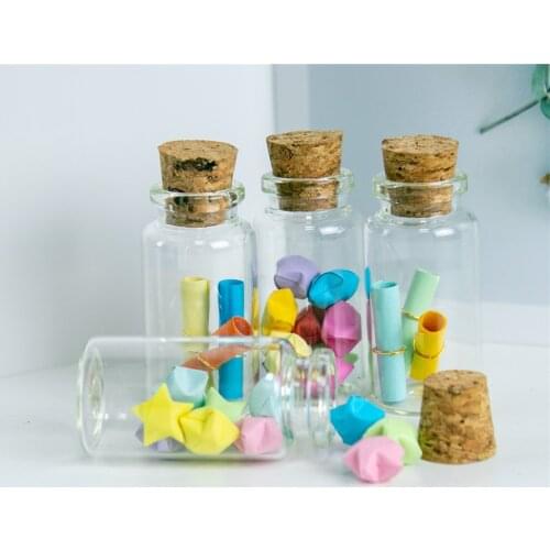50pcs 30x60x17mm 25ml Empty Decorative Crafts Glass Bottles Small Glass Bottles With Cork Message Drifted Vials