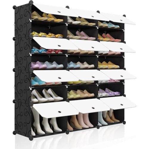 Fashoin Modular Shoe Cabinet Standing Dustproof Storage Closet Organizer Detachable Home Organizer Holder Shoe Rack with Door