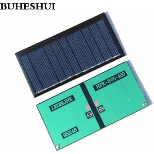 BUHESHUI Wholesale 0.55W 5.5V Solar Panel Solar Cell DIY Solar Chargr System For 3.7V Battery Polycrystalline 95*48MM 500PCS/Lot