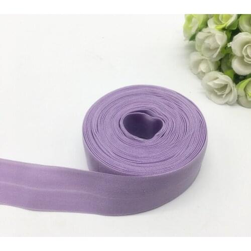 Light purple (5yards/lot) 1"(25mm) Multirole Fold Over Elastics Spandex Satin Band DIY Lace Sewing Trim