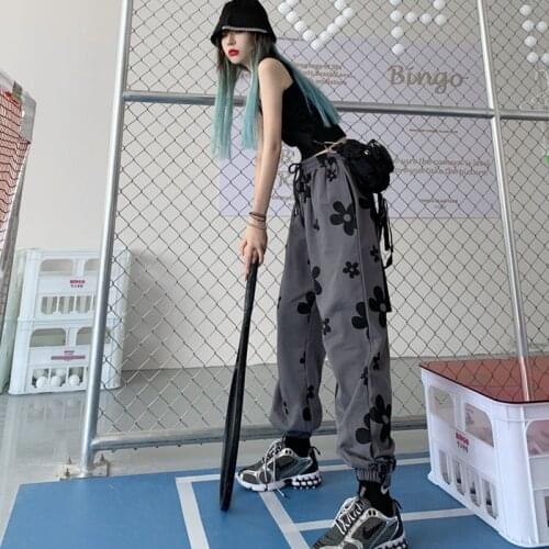 2021 Women Streetwear Trousers Loose High Waist Sweet Sweat Pants Summer Hip Hop Sweatpants Women Fashion Print Joggers Y2k