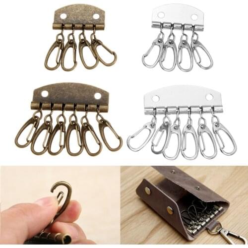 1Pc Patchwork Sewing DIY Key Holders Metal Leather Craft DIY Pure Brass Key Row Rivet Hook For Leather Bag Accessories Tool