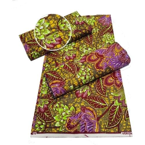 100%Soft Breathable Ankara Nigerian Dress Material For Sewing Real Grand Wax African Printed Cotton Fabric By The Yard VL 1351