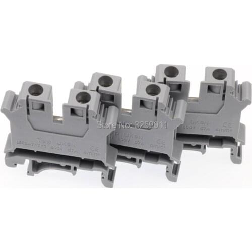 20PCS UK-6N Mounted Screw Clipping Terminal Block 6.0mm square general purpose terminal connection board