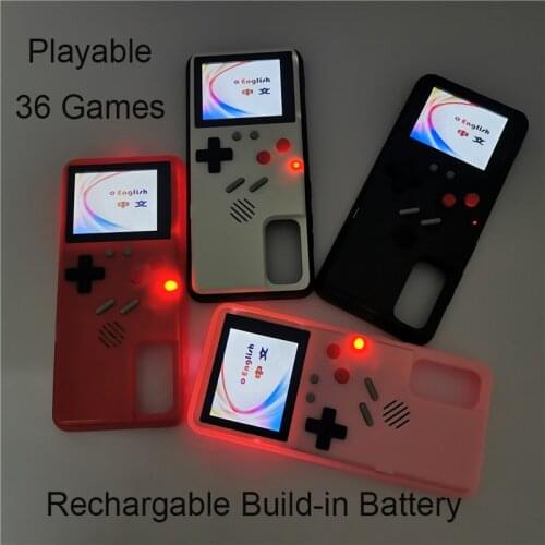 3D 36 Classic Retro Gameboy Console Phone Case For Samsung Galaxy S21 S20 Ultra Note 20 Note 10 Plus Rechargeable Back Cover